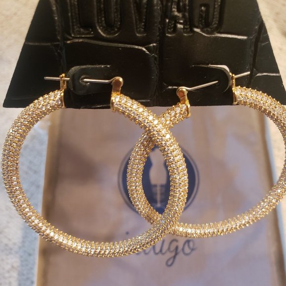 Luv Aj Jewelry - LUV AJ Pave Amalfi Hoop Earrings